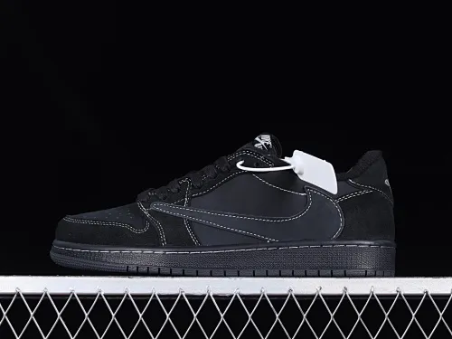 All categories Air Jordan Jordan series basketball shoes Air Jordan 1 Low Travis Scott x Air Jordan 1 Low OG "Triple Black" AJ1 Joe 1 Black Warrior Undercut DM7866-001